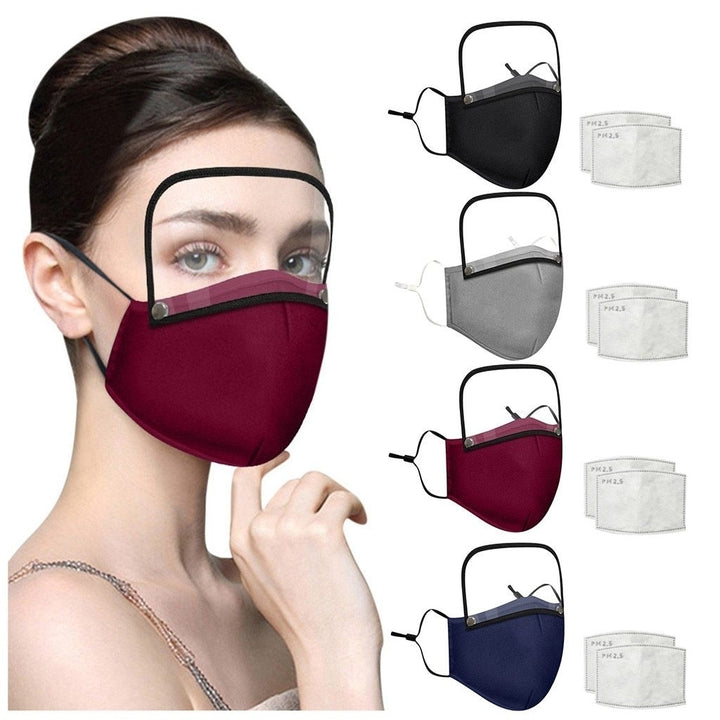 Adults Washable Reusable Face Mask With Detachable Eye Shield Image 1