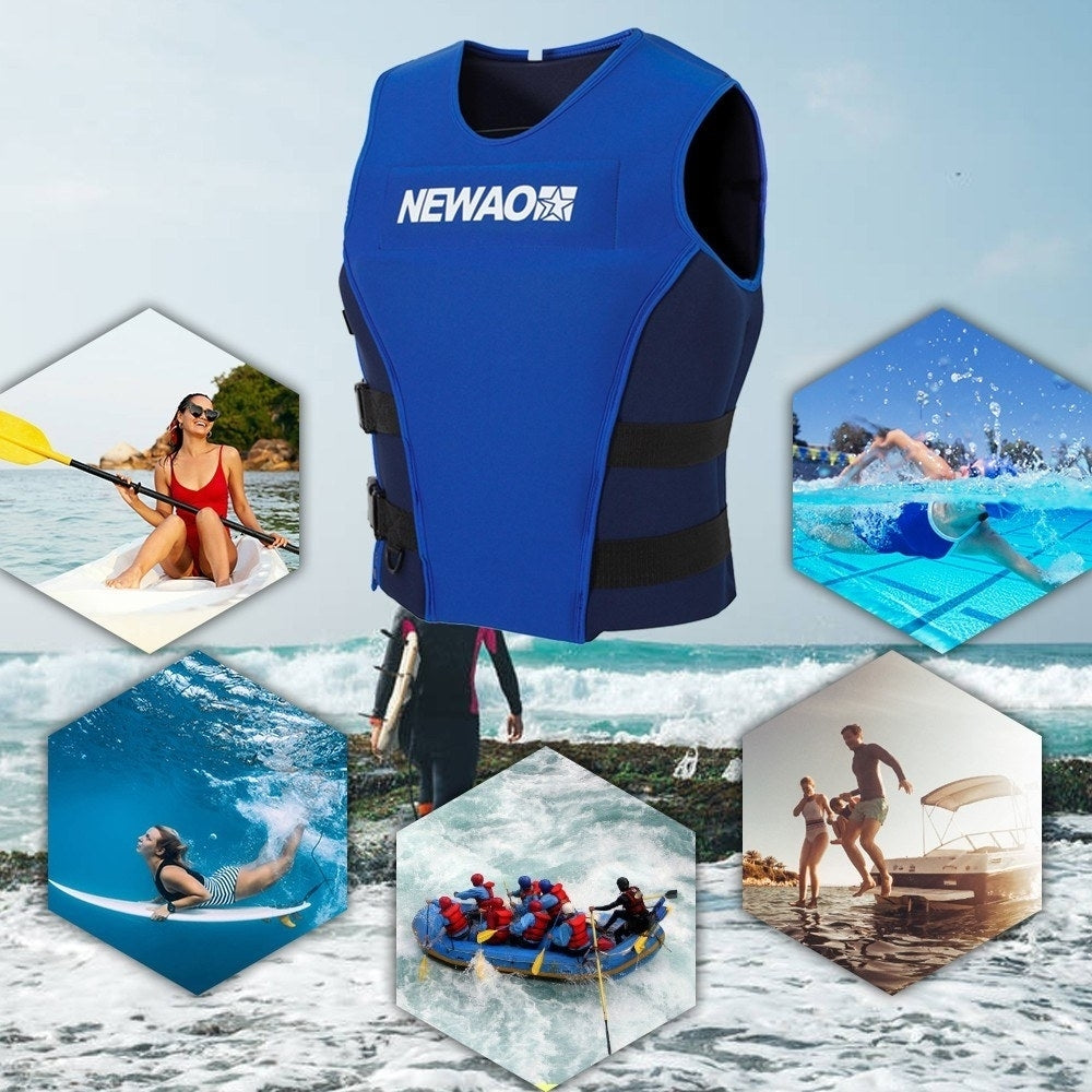 Adults Life Jacket Neoprene Safety Life Vest Float Suit for Kayaking Fishing Surfing Canoeing Sailing Water Ski Image 4