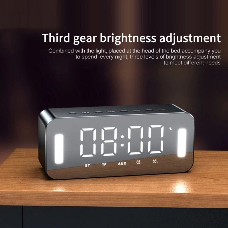 Bluetooth 5.0 Full-Range Speaker 2500mAh Stereo Bass LED Display Digital Electronic Clock FM Radio Bass Portable Speaker Image 7