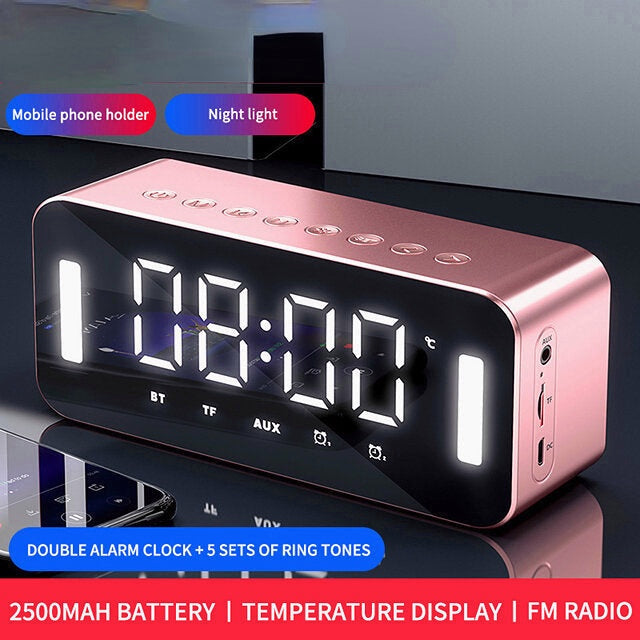 Bluetooth 5.0 Full-Range Speaker 2500mAh Stereo Bass LED Display Digital Electronic Clock FM Radio Bass Portable Speaker Image 11