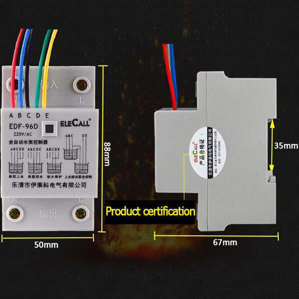 Auto Water Level Controller AC220V 5A Din Rail Mount Float Switch With 3 Probes Pump,5M/10M DF96D Image 4