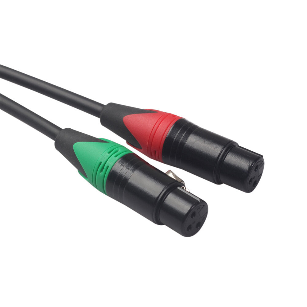 Audio Cable 6.35mm Male to Dual XLR Female Microphone Cable XLR Audio Cord 0.3m for Mic Tuning Mixer Image 3