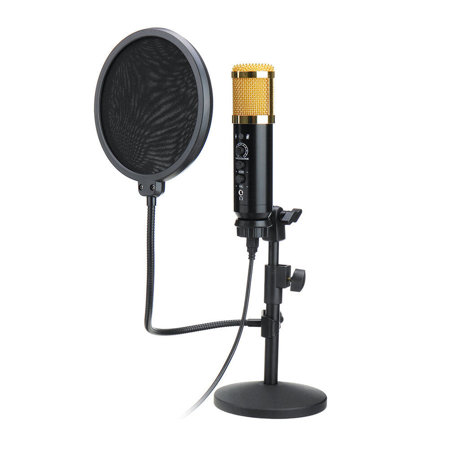 Audio Dynamic USB Condenser Sound Recording Vocal Microphone Mic Kit With Stand Mount Image 1