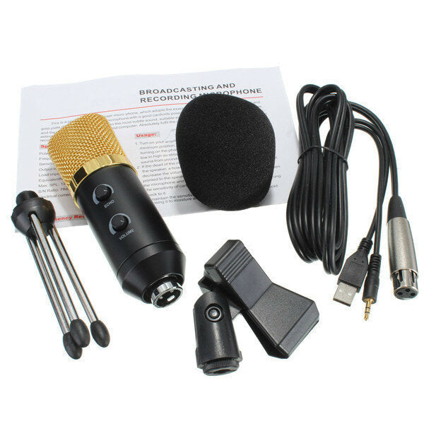 Audio Dynamic USB Condenser Sound Recording Vocal Microphone Mic With Stand Mount Image 6