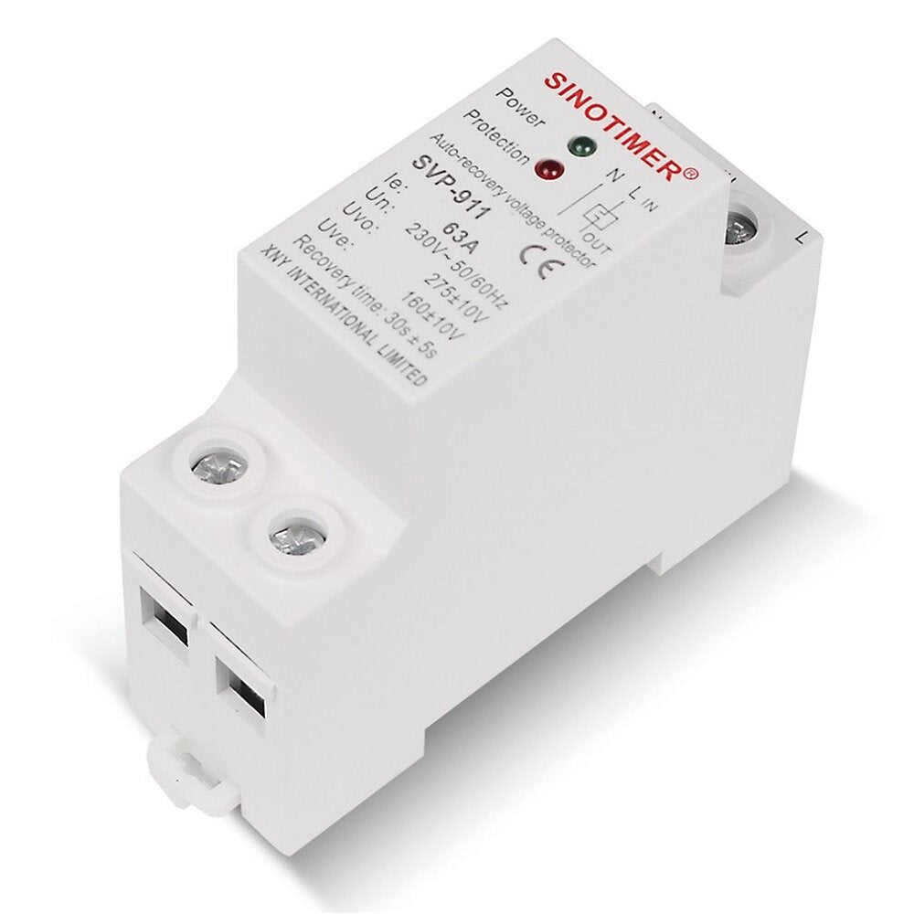 Automatic Recovery Under Voltage Over Voltage Protector Relay Breaker Protective Device,230V AC 63A Image 2