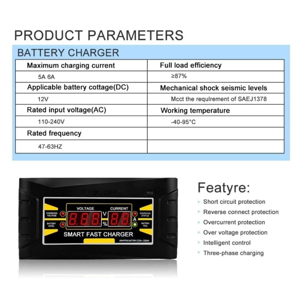 Automobile Lead-acid Battery Intelligent Quick Charger With Display Image 6