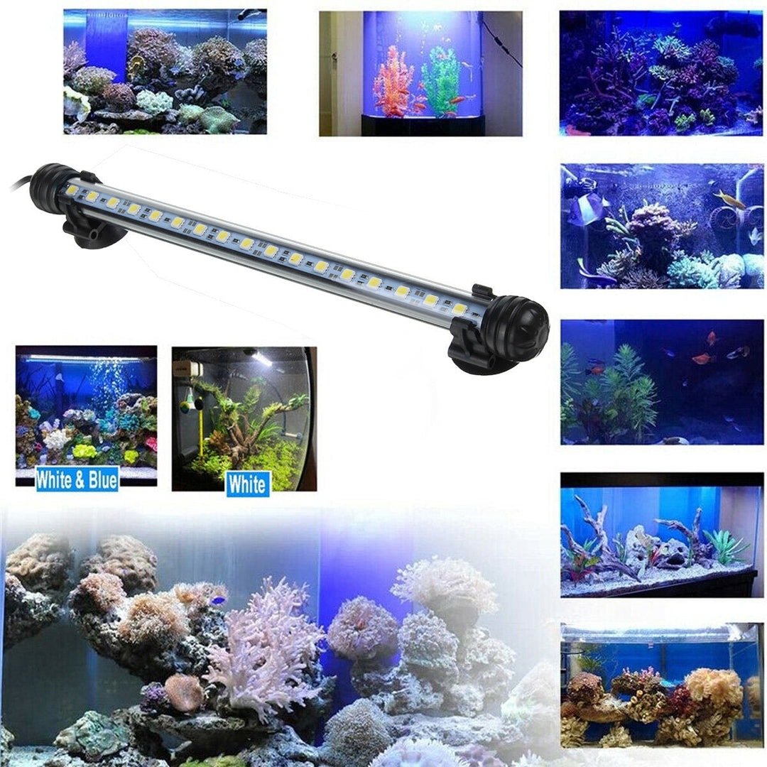 Aquarium Tank Pond LED Strip Lights Bar Lamp Submersible Lights White Blue Fish Image 1