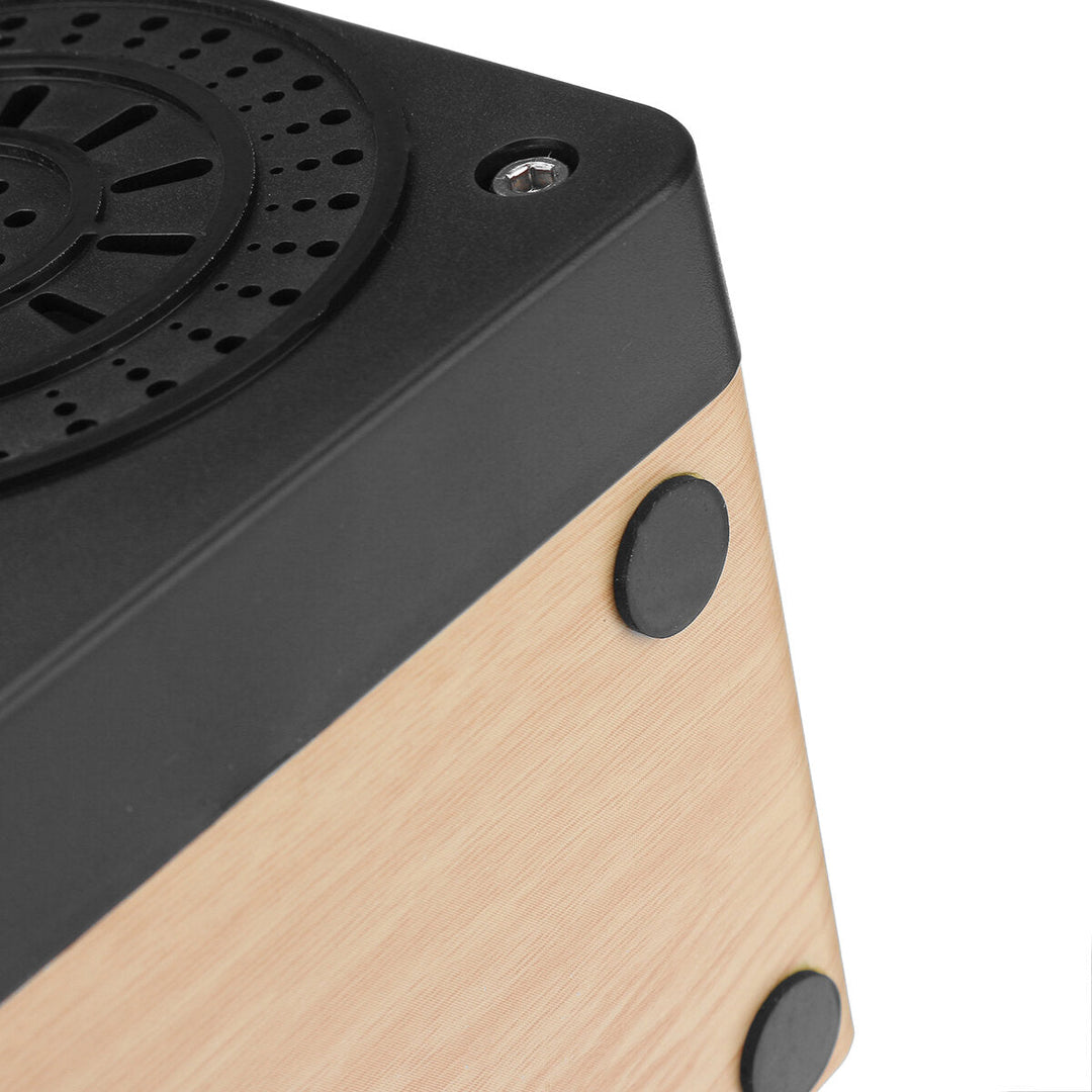 Bluetooth 5.0 Wooden Speaker Alarm Clock Support TF Card,USB,AUXFM Radio Image 4
