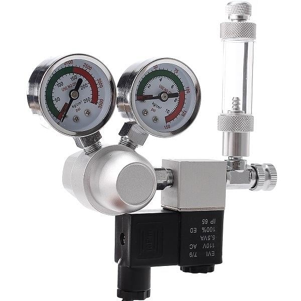 Aquarium Dual Gauge CO2 System Pressure Regulator Bubble Counter SolenoidAquarium Air Pump Counter Image 1