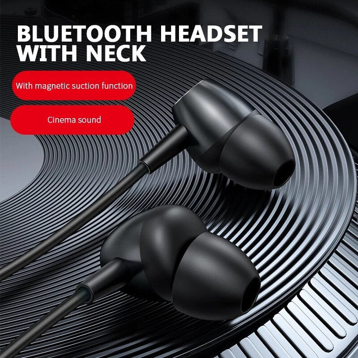 bluetooth 5.1 Neck Hanging Magnetic Headset Wireless 9D Surround Sound Stereo Sports Running Waterproof Headphone With Image 2
