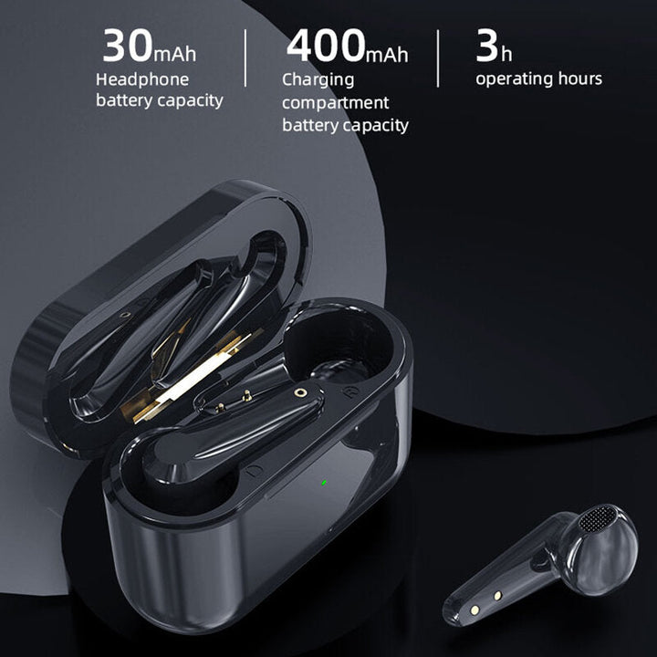 Bluetooth Earphone TWS Ture Wireless Noise Reduction Waterproof 3D Stereo Sound Black Technical Technology Volume Image 6