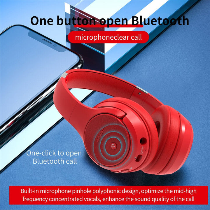 bluetooth Headphone  Active Noise Reduction ANC Foldable Deep Bass Headset With Mic TF Card Image 6