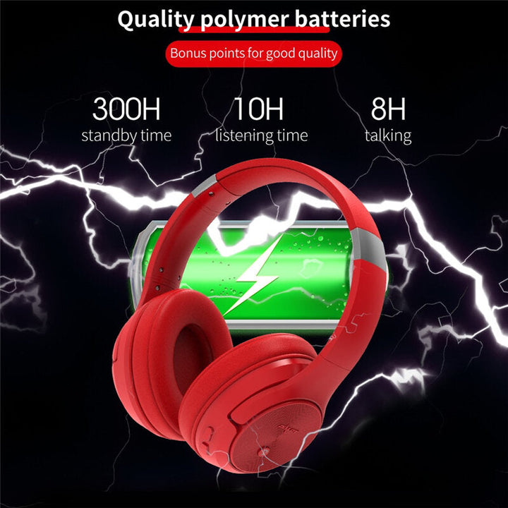 bluetooth Headphone  Active Noise Reduction ANC Foldable Deep Bass Headset With Mic TF Card Image 8