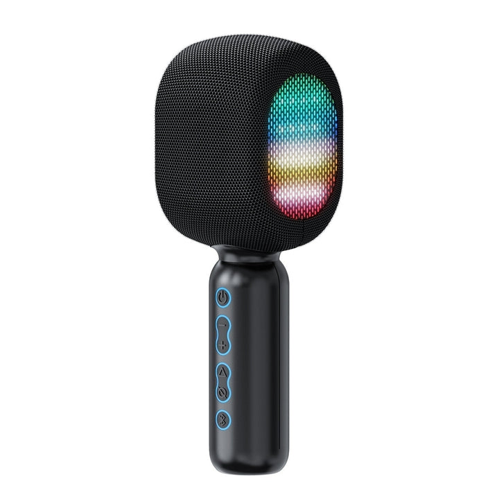 bluetooth Handheld Microphone Wireless Condenser Recording Portable Stereo Speaker LED Lamp for YouTube Home Karaoke Image 1