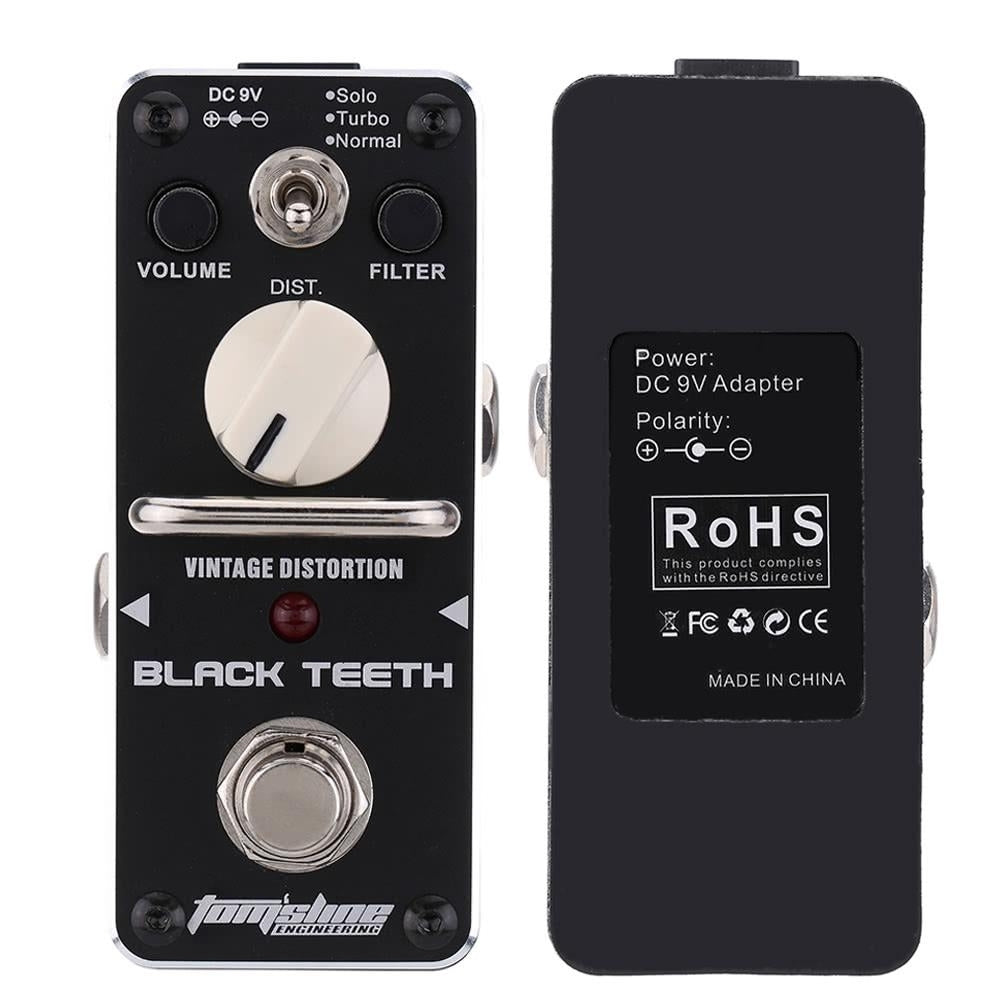 Black Teeth Vintage Distortion Electric Guitar Effect Pedal Mini Single with True Bypass Image 4