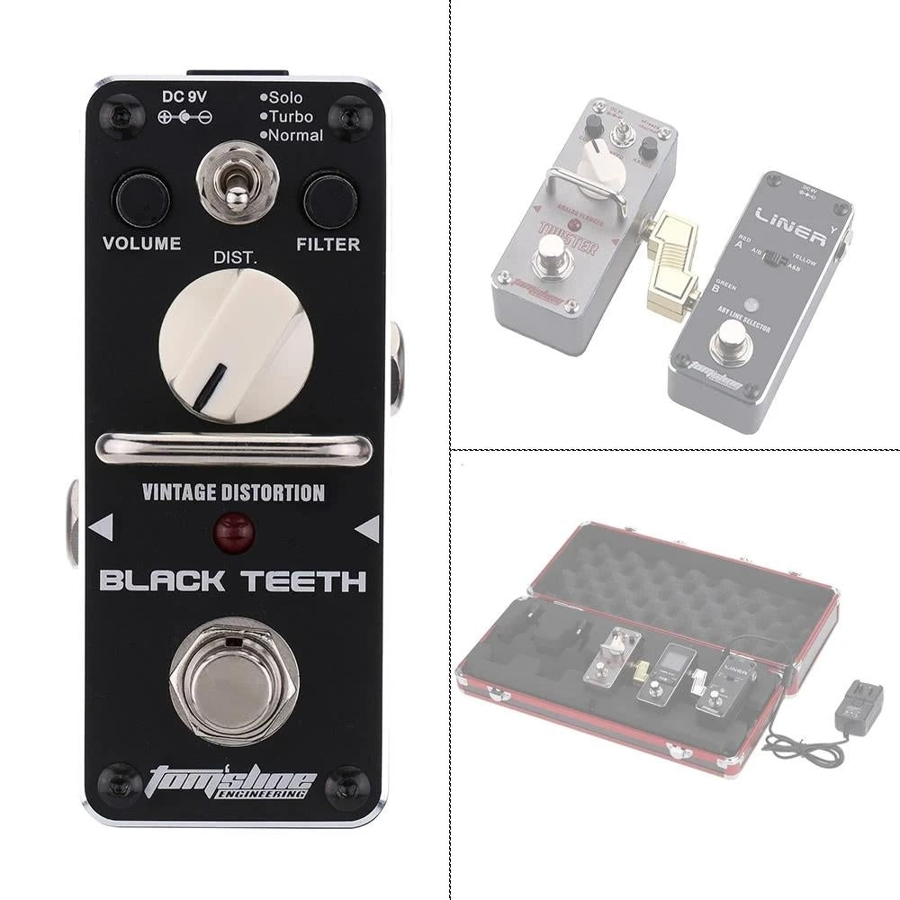 Black Teeth Vintage Distortion Electric Guitar Effect Pedal Mini Single with True Bypass Image 6