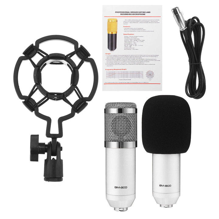 Bakeey Basic Condenser Microphone BM-800 Cardioid Studio Recording Microphone with Shock Mount XLR Cable Image 10