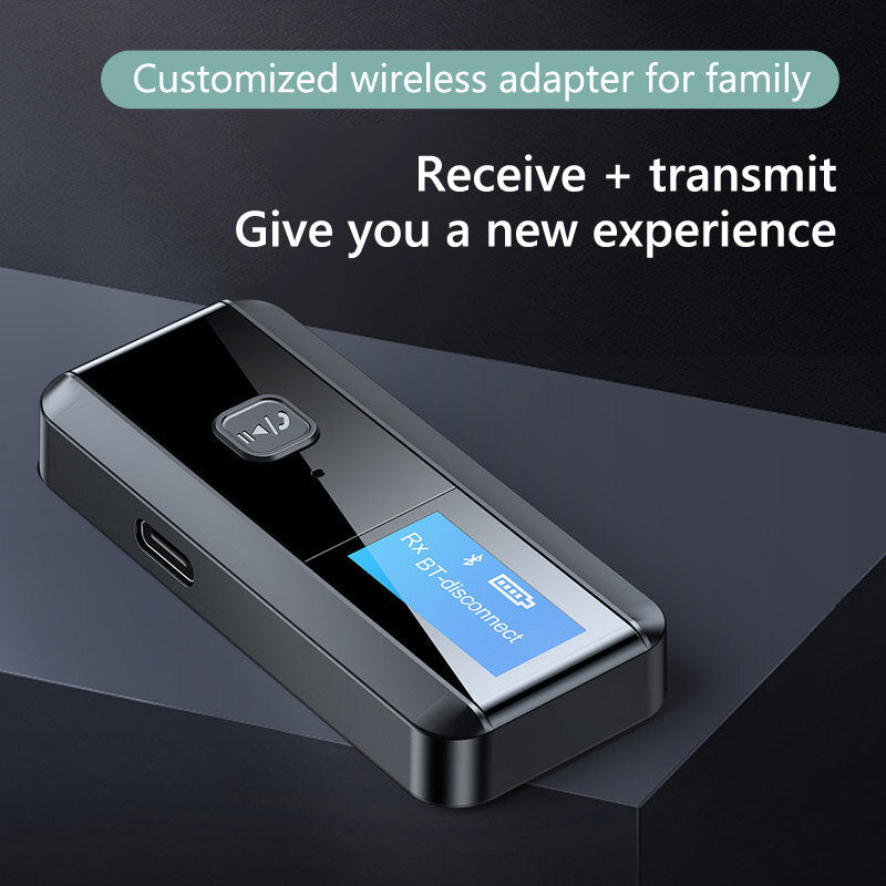 bluetooth 5.0 Adapter Wireless Receiver Transmitter LCD Display AUX 3.5MM Music Stereo for Car TV PC Handsfree Kit Image 3