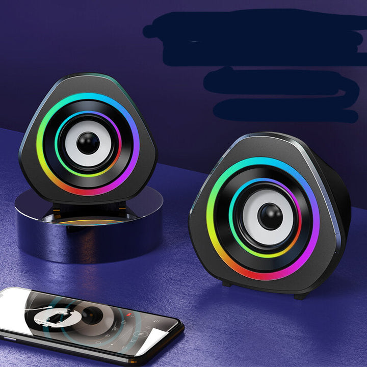 Bluetooth 5.0 Soundbox 2.0 Loudspeaker with RGB Colorful Breathing LED Light Computer Speakers Image 3