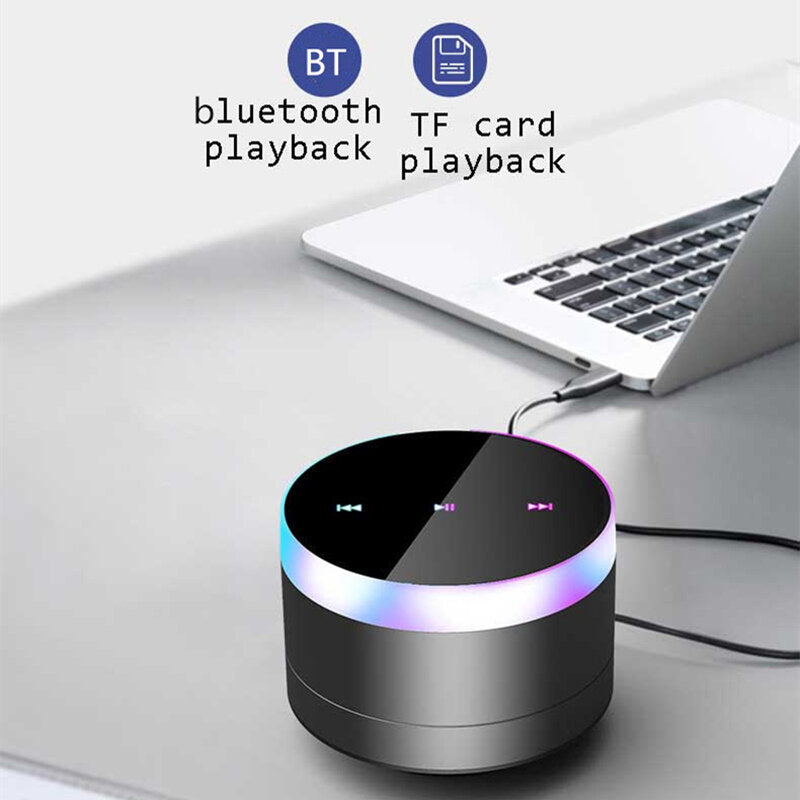 Bluetooth 5.0 Speaker Colorful Lights Touch Control Handsfree Mini Subwoofer Portable Speakers Support FM AUX Image 3