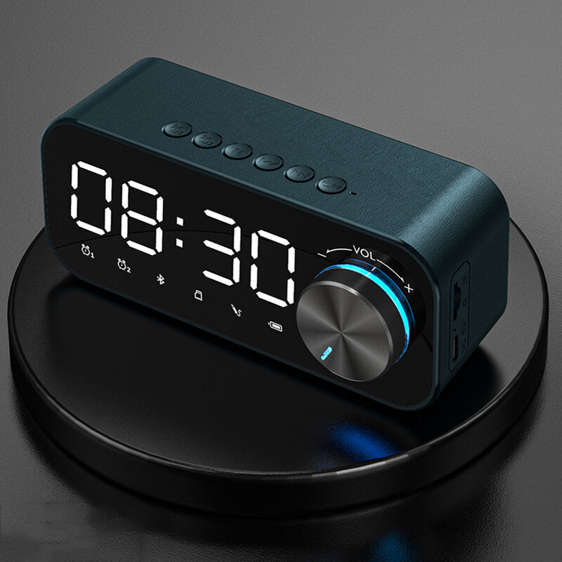 Bluetooth 5.0 Speaker Alarm Clock Night Light Multiple Play Modes LED Display 360 Surround Stereo Sound 1800mAh Battery Image 3