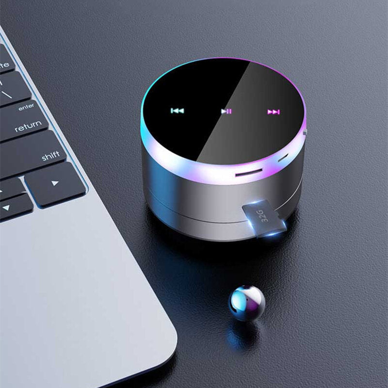 Bluetooth 5.0 Speaker Colorful Lights Touch Control Handsfree Mini Subwoofer Portable Speakers Support FM AUX Image 4