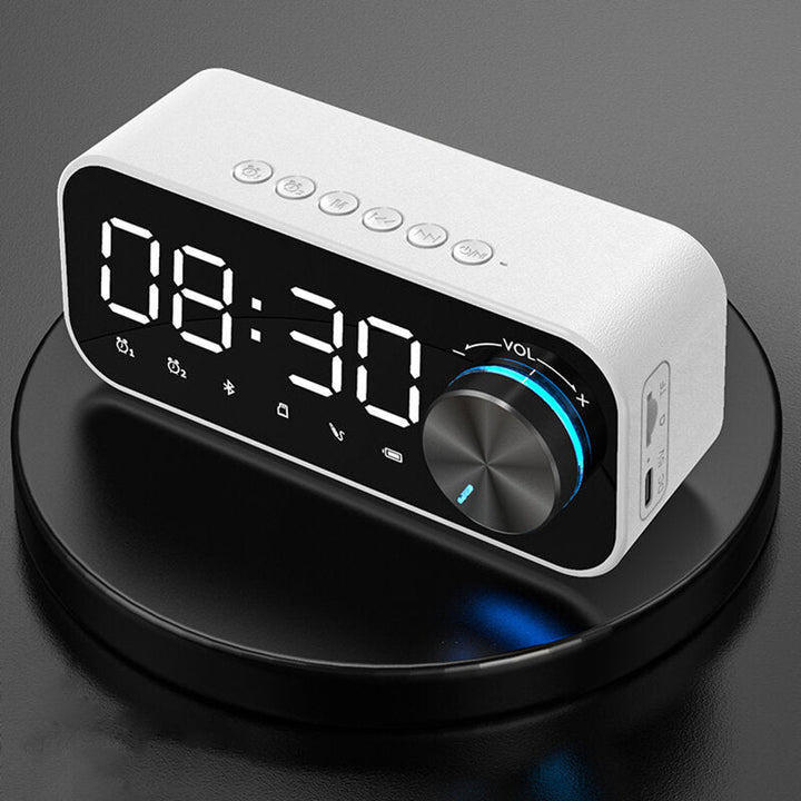 Bluetooth 5.0 Speaker Alarm Clock Night Light Multiple Play Modes LED Display 360 Surround Stereo Sound 1800mAh Battery Image 4