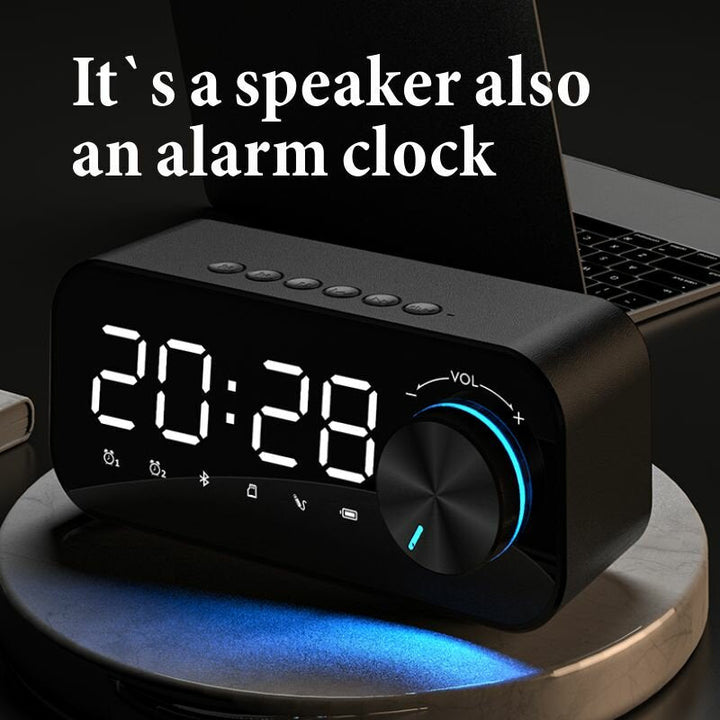 Bluetooth 5.0 Speaker Alarm Clock Night Light Multiple Play Modes LED Display 360 Surround Stereo Sound 1800mAh Battery Image 6