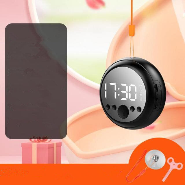 Bluetooth 5.0 Speaker Mirror Dual Alarm Clock HIFI Stereo Mini Round Shape Subwoofer Support FM Radio TF Card Image 1