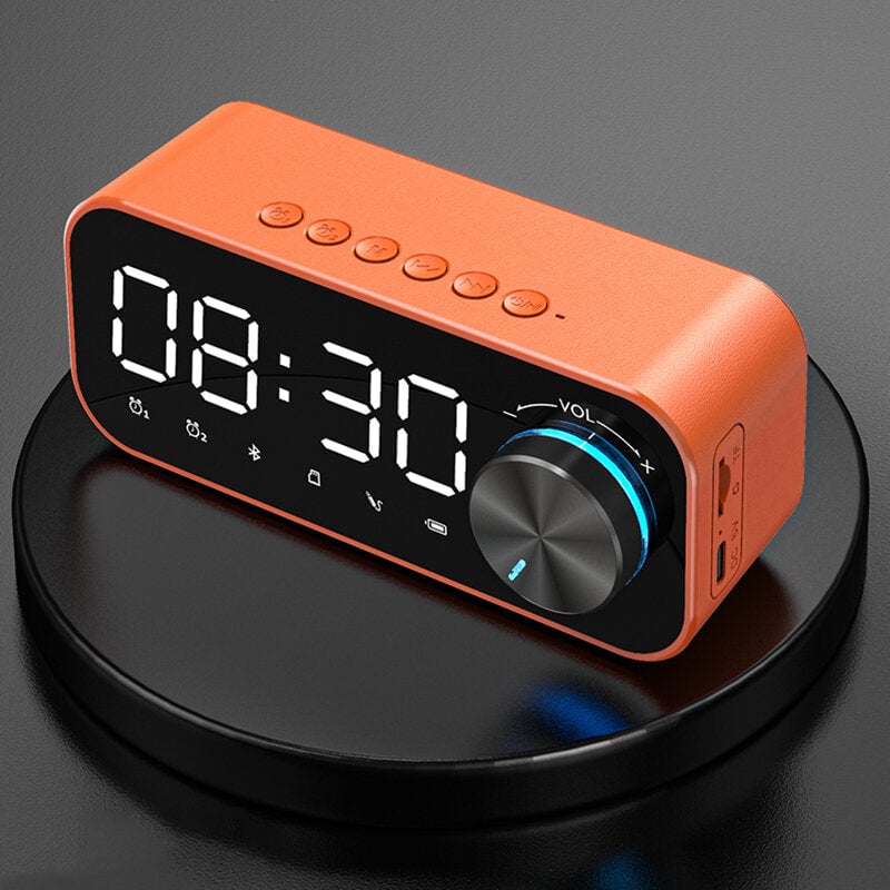 Bluetooth 5.0 Speaker Alarm Clock Night Light Multiple Play Modes LED Display 360 Surround Stereo Sound 1800mAh Battery Image 1