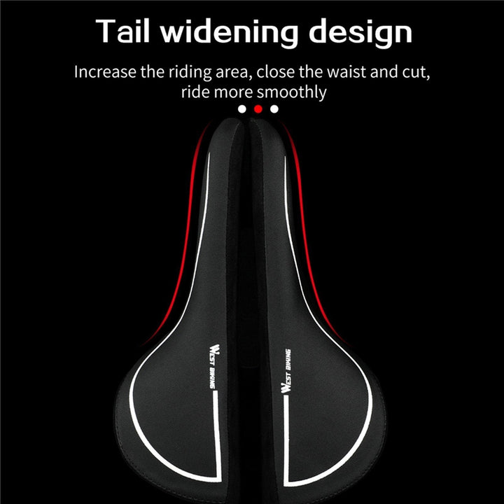 Bicycle Saddle With Taillight Cycling Cushion Shockproof Breathable Bike Rear Light Image 8