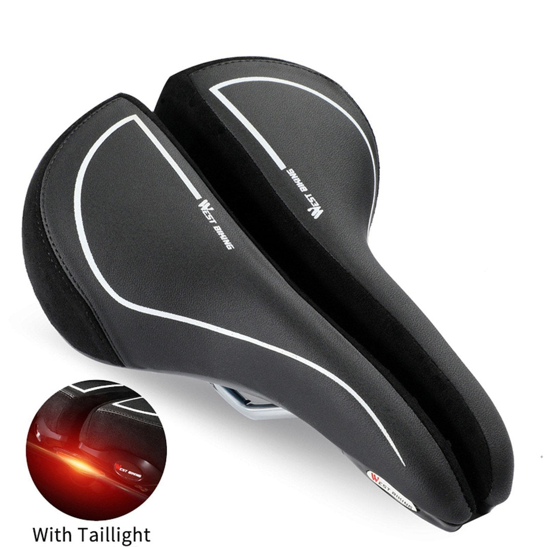 Bicycle Saddle With Taillight Cycling Cushion Shockproof Breathable Bike Rear Light Image 11