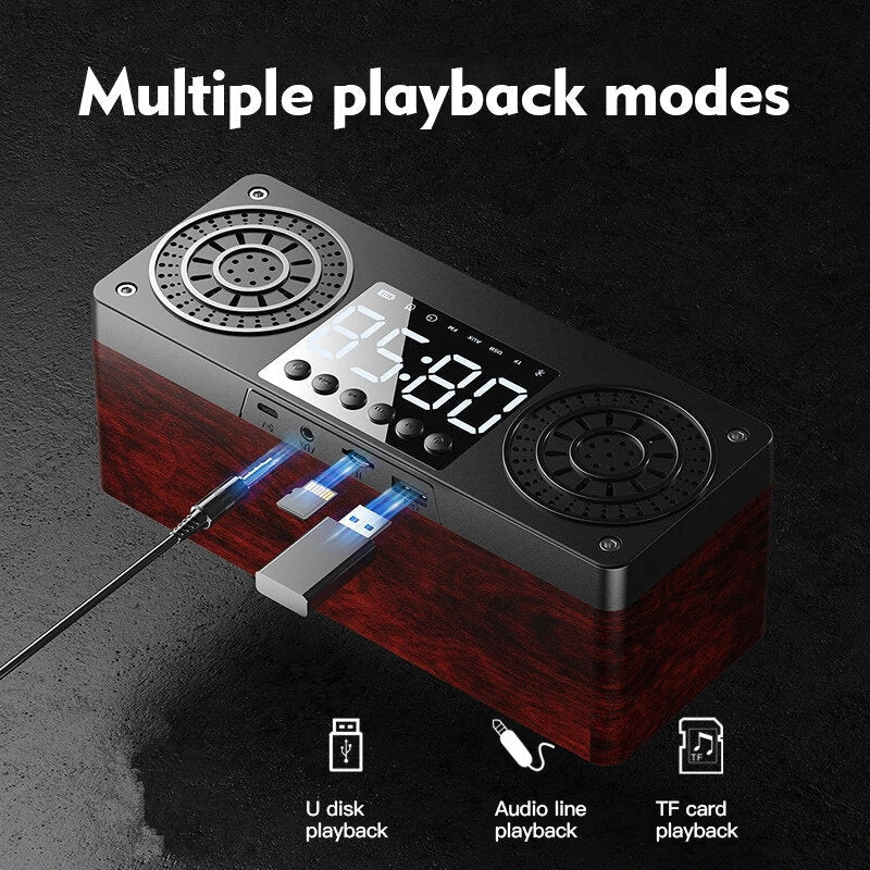 Bluetooth 5.0 Speaker Wireless Speaker LED Alarm Clock Music Player TF Card FM Radio Speaker Image 4