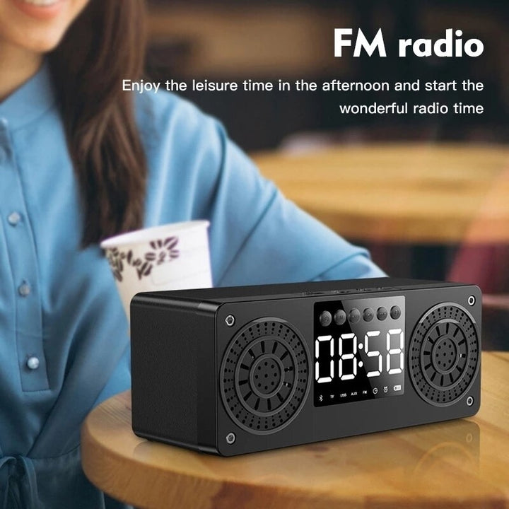 Bluetooth 5.0 Speaker Wireless Speaker LED Alarm Clock Music Player TF Card FM Radio Speaker Image 6