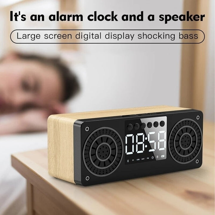Bluetooth 5.0 Speaker Wireless Speaker LED Alarm Clock Music Player TF Card FM Radio Speaker Image 7
