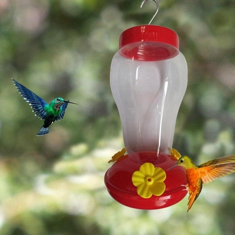 Bird Water Feeder Bottle Hanging Hummingbird Feeder Garden Outdoor Plastic Flower Iron Hook Bird Feeder For Image 2