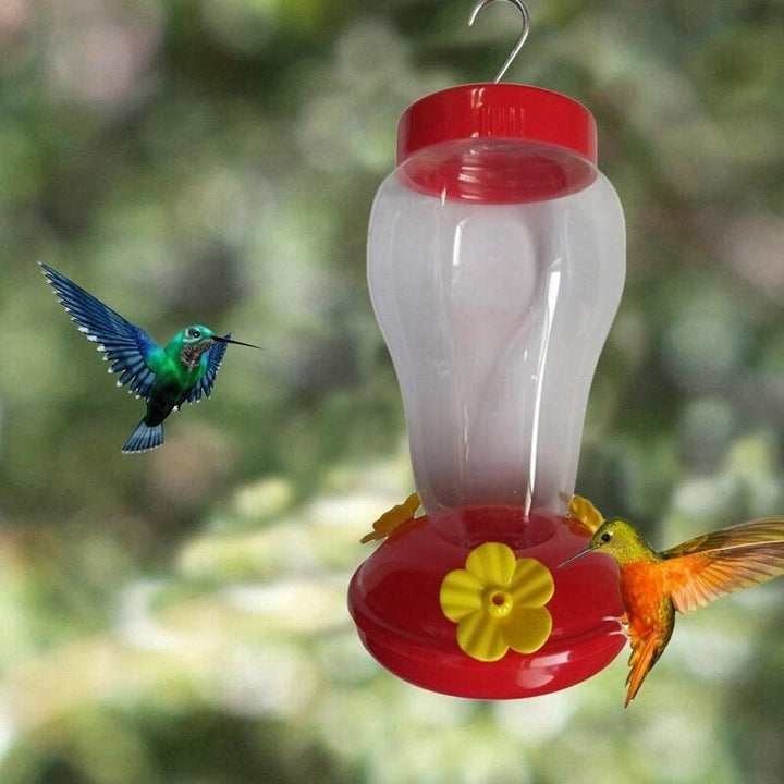 Bird Water Feeder Bottle Hanging Hummingbird Feeder Garden Outdoor Plastic Flower Iron Hook Bird Feeder For Image 2