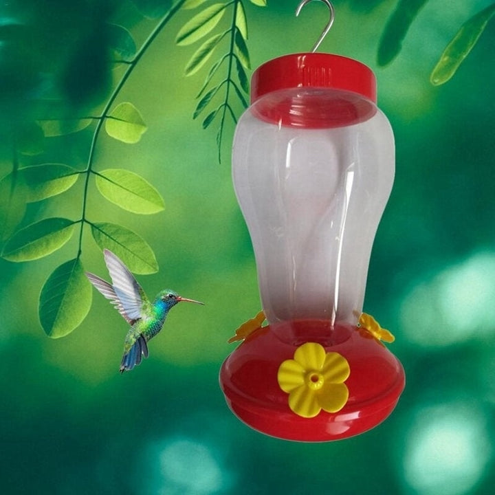 Bird Water Feeder Bottle Hanging Hummingbird Feeder Garden Outdoor Plastic Flower Iron Hook Bird Feeder For Image 4