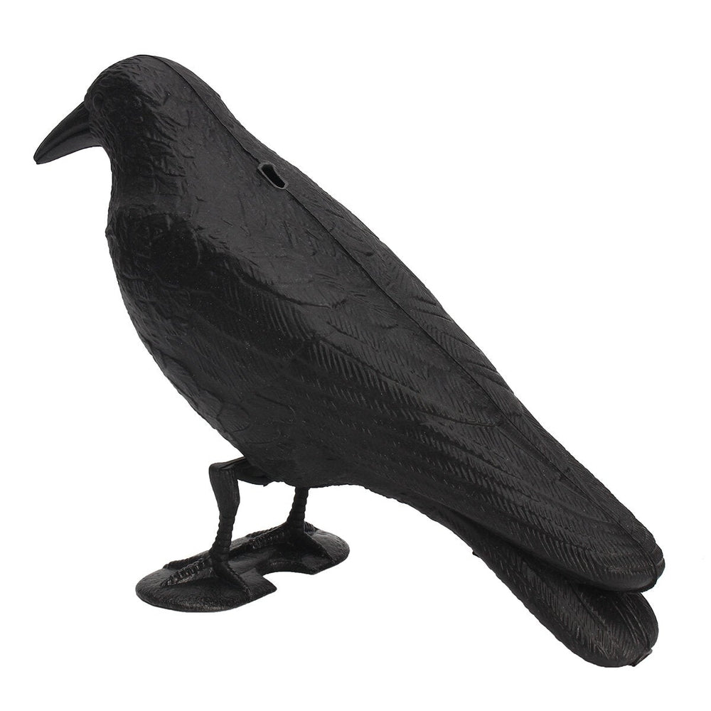 Black Crow Decoy Realistic Bird Pigeon Deter Scarer Scarecrow Mice Pest Image 2