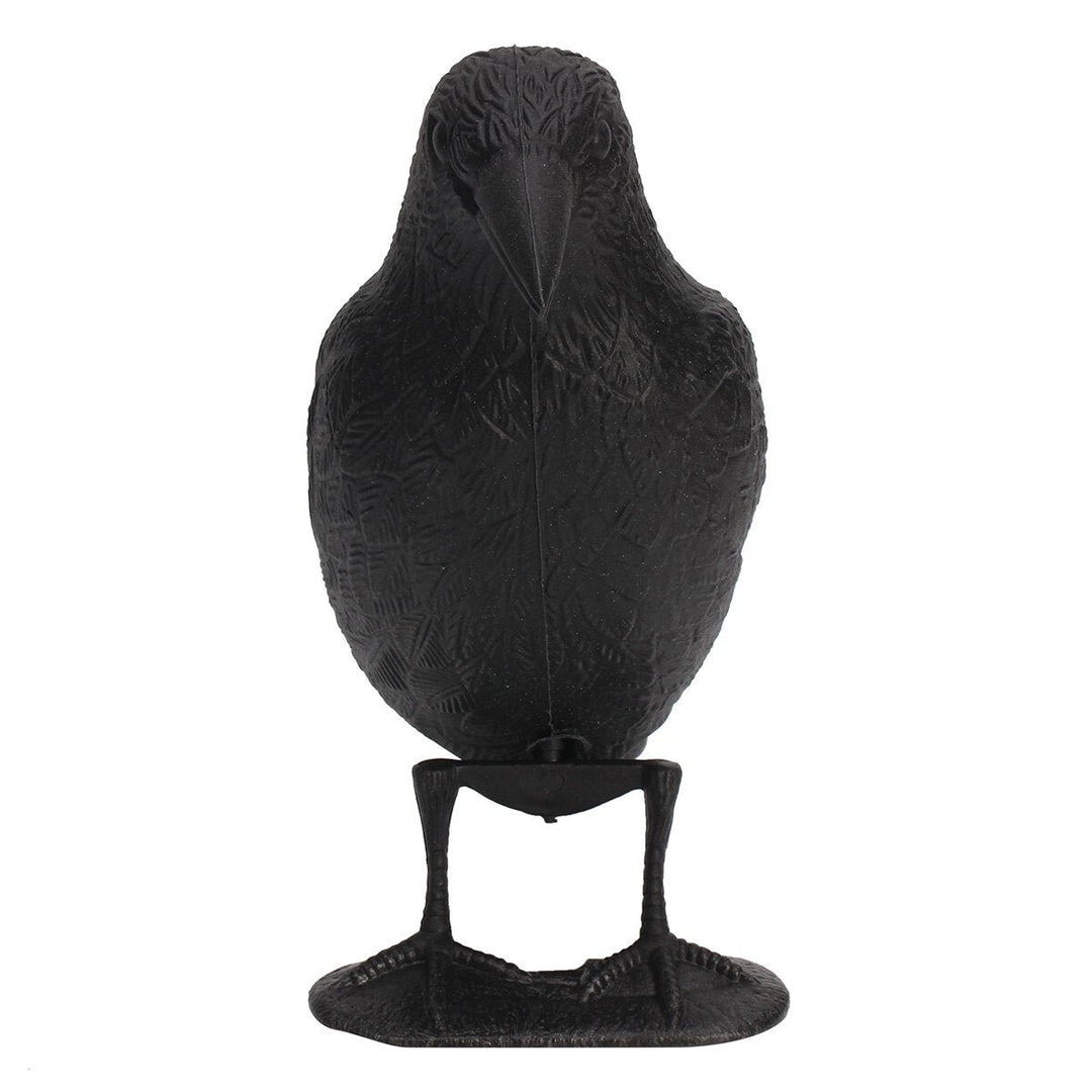 Black Crow Decoy Realistic Bird Pigeon Deter Scarer Scarecrow Mice Pest Image 3