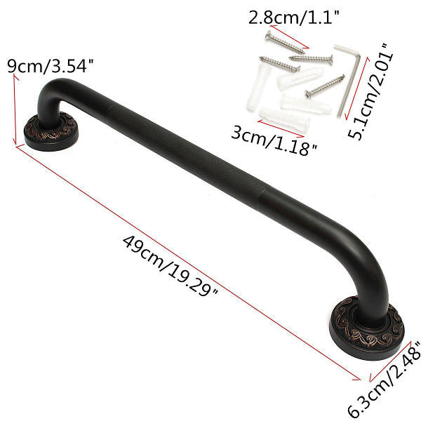 Black Bronze Wall Mounted Towel Rail Bar Grab Support Safety Handle Image 4