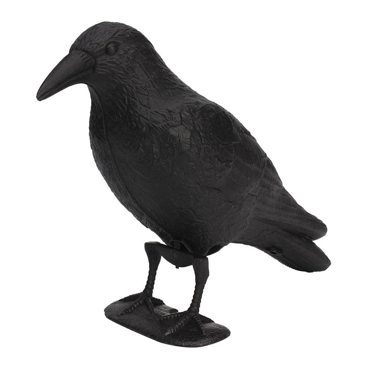 Black Crow Decoy Realistic Bird Pigeon Deter Scarer Scarecrow Mice Pest Image 4
