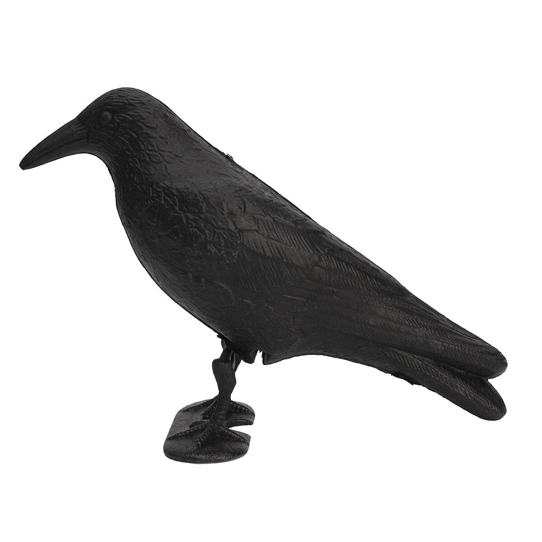 Black Crow Decoy Realistic Bird Pigeon Deter Scarer Scarecrow Mice Pest Image 6