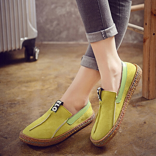 Big Size Women Casual Round Toe Soft Sole Shoe Pure Color Flat Loafers Image 4