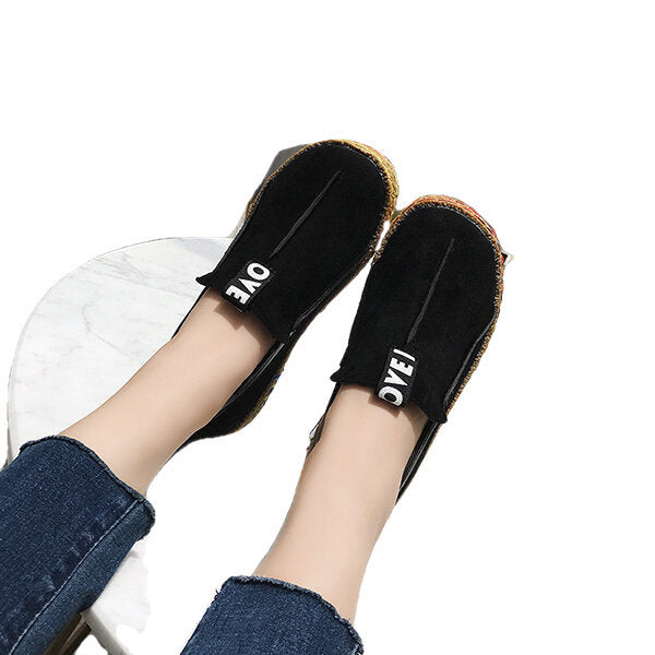 Big Size Women Casual Round Toe Soft Sole Shoe Pure Color Flat Loafers Image 7