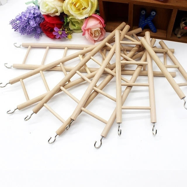 Bird Toy Parrot Toy Supplies Natural Toy Bird Cage Accessories Ladder Color Ladder Climbing Ladder Image 1