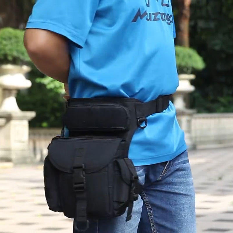 Canvas Waterproof Tactical Bag Waist Pack Leg Bag Camping Hiking Hunting Belt Bag Image 8