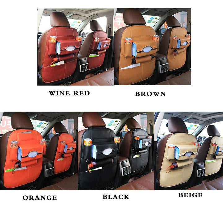 Car Seat Back Storage Bag Organizer Travel Box Pocket PU Leather Auto Accessoires Image 4