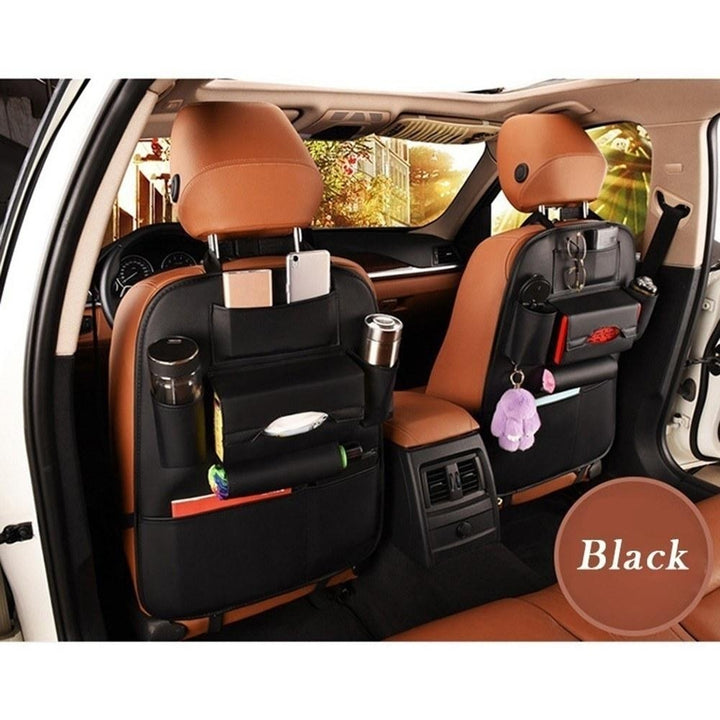 Car Seat Back Storage Bag Organizer Travel Box Pocket PU Leather Auto Accessoires Image 6