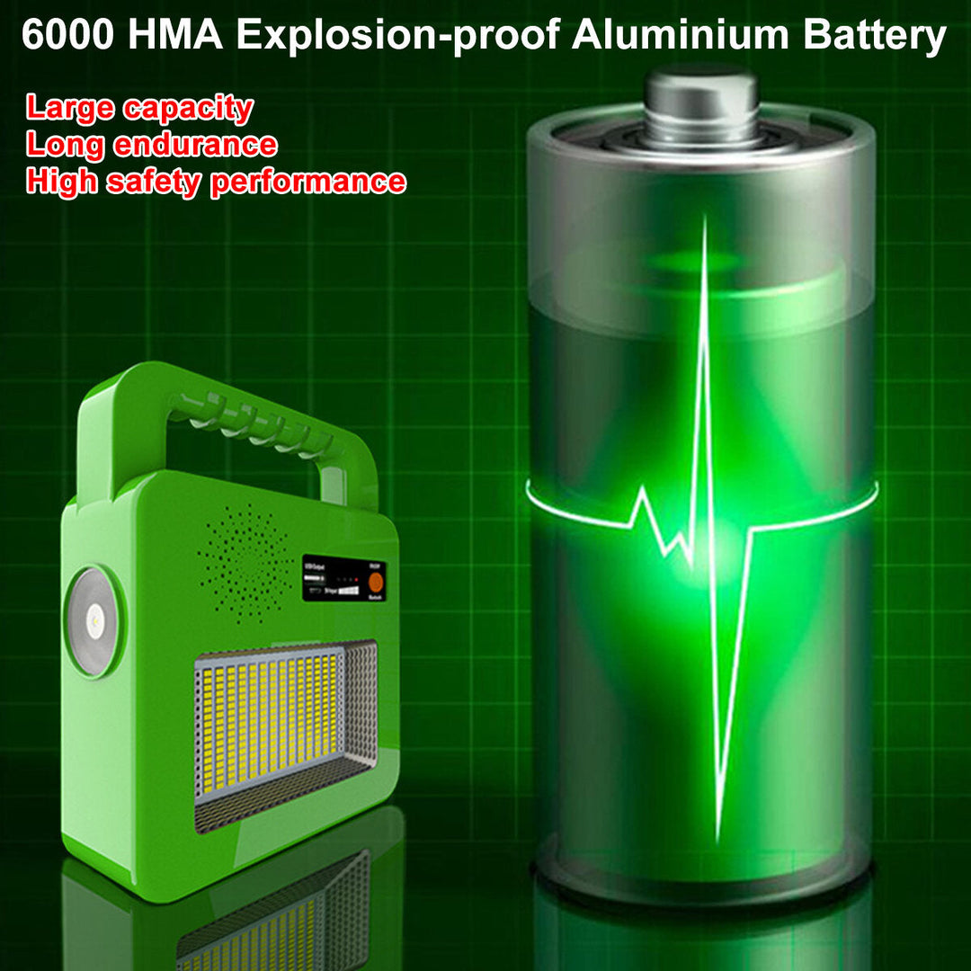 Bluetooth Speaker Strong Light LED Solar Rechargeable Light Emergency Power Bank 6000mA Image 6